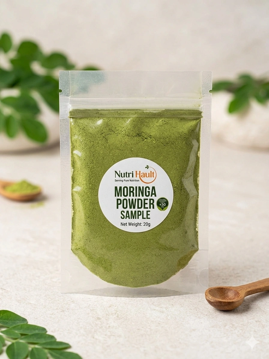 Buy Moringa Powder Sample β 20g online β NutriHault