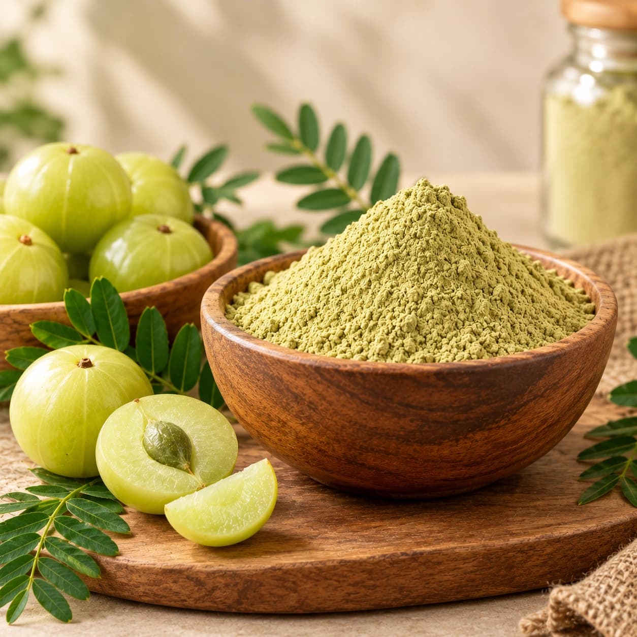 Sun-Dried Indian Gooseberry (Amla) Powder.